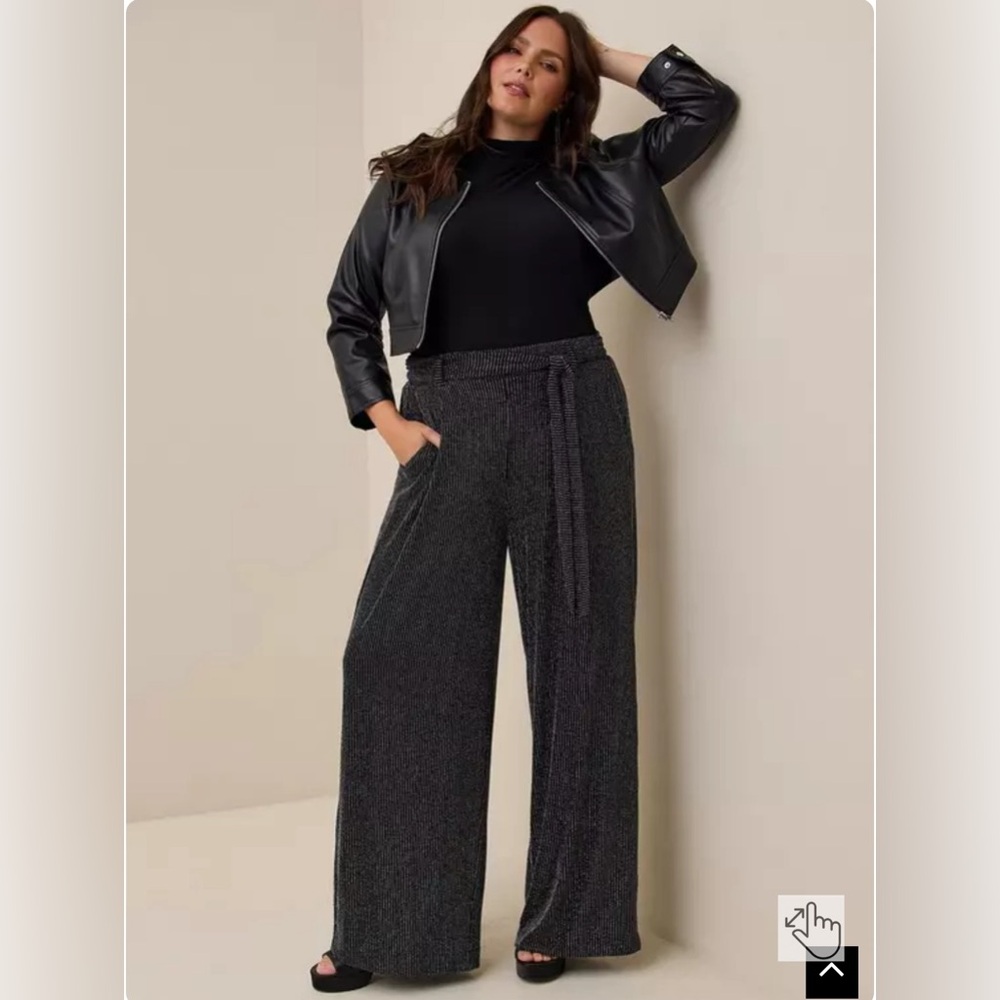 NWT Torrid Pull-On Wide Leg Stretch Lurex High-Rise Pant